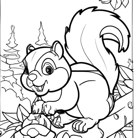 Colouring Full Page Of Chipmonk For Children Black And White · Creative