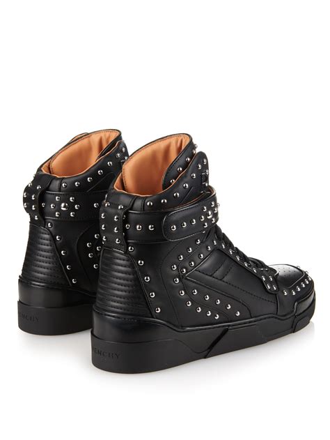 Givenchy Tyson Studded High Top Leather Trainers In Black For Men Lyst