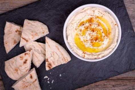 Hummus And Pita Bread Stock Photo Image Of Eastern Arabic 76743372