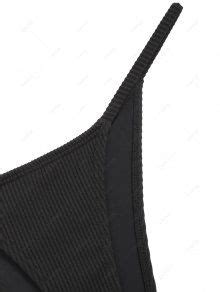 ZAFUL Tanga Textured Thong Bikini Bottom In BLACK ZAFUL 2025