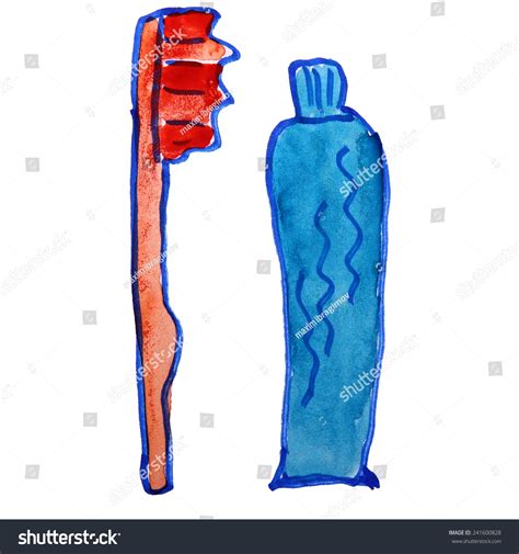 Drawing Kids Watercolor Brush Paste Cartoon Stock Illustration
