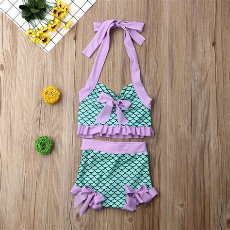Girls Swimwear Summer Ruffle Swimsuit Bikini Set K Vicedeal