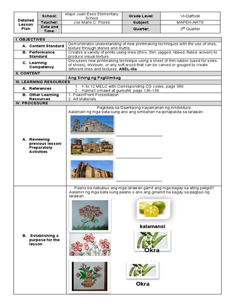 Detailed Lesson Plan In Mapeh 5 Pdf