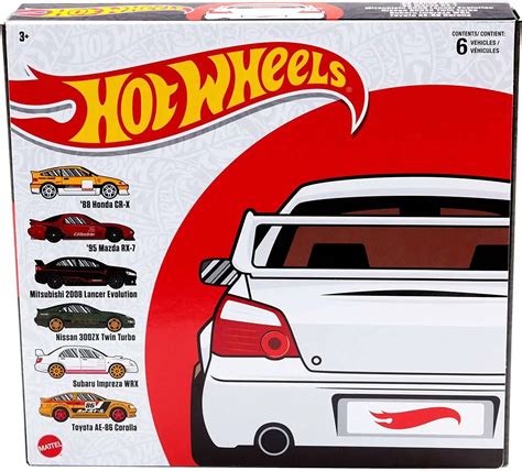 Hot Wheels Japanese Car Culture 88 Honda CR X 95 Mazda RX 7 Mitsubishi 2008 Lancer Evolution