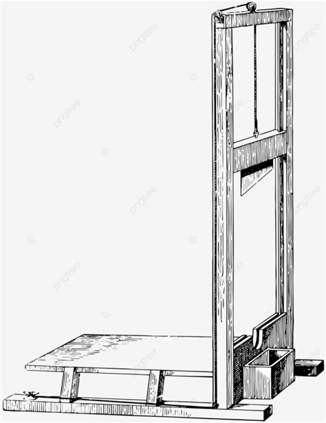 Guillotine Vintage Illustration Drawing Line Art Vector Drawing Line