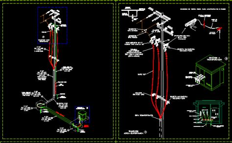 Transicion Aero Subterranea 23kv En AutoCAD Librería CAD