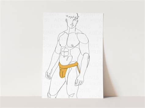 Abstract Male Line Art Art Print Male Underwear Art Print Gay Wall Art Gay Decor Minimalist