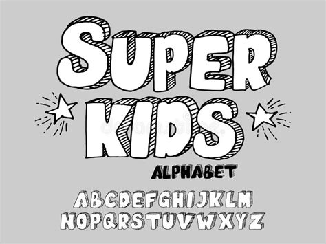 Hand Drawn 3d Font Uppercase Letters The Doodle Alphabet For