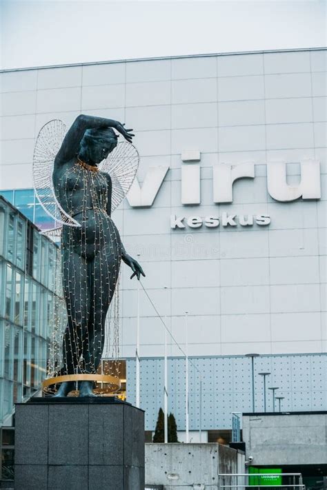 Tallinn Estonia Statue Of A Nude Woman With Her Hand On Her Head Editorial Image Image Of