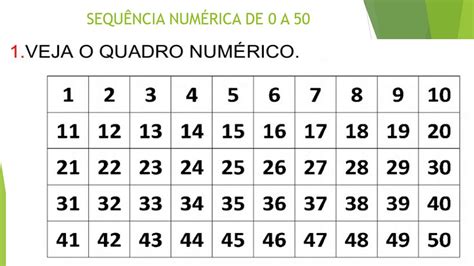 Atividade De Matematica 1 Ano Sequencia Numerica Ate 50