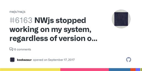 nwjs stopped working   system   version  reboots