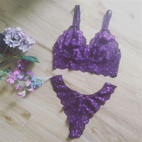 Purple Lingerie Set Aubogene And Lavender Thong And Bralette Pretty Underwear By