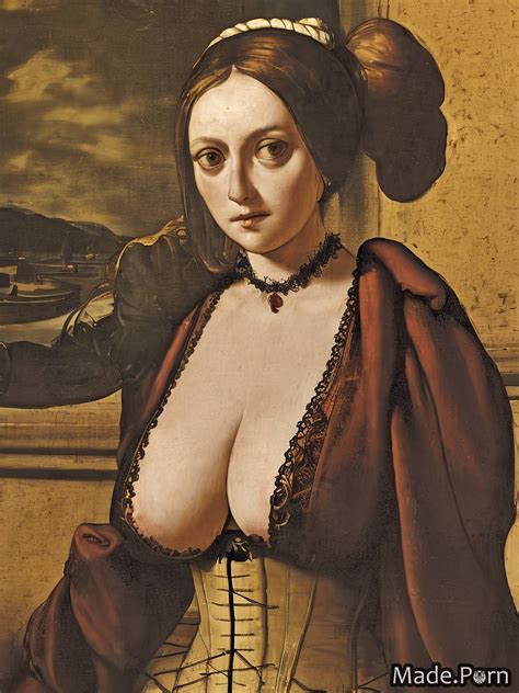 Porn Image Of Red Baroque Bangs Hair Corset Daytime Gigantic Boobs Full Shot Created By AI