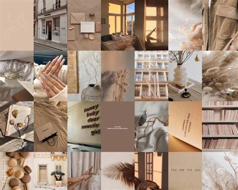 Beige Wall Collage Kit Nude Aesthetic Wall Collage Kit Tan Wall Art Aesthetic Wall Collage