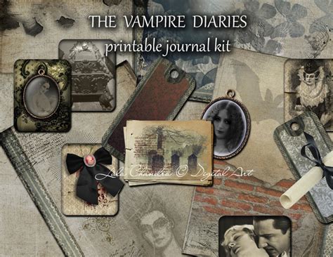 The Vampire Diaries Instant Download Gothic Journal Kit Dark Etsy