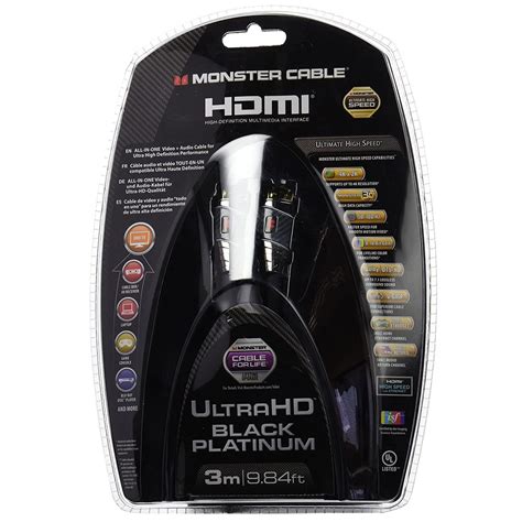 Monster Black Platinum High Speed Hdmi Cable With Ethernet