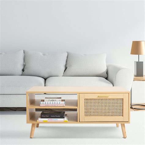 Casa Decor Santiago Rattan Bedside Tableoak Woolworths