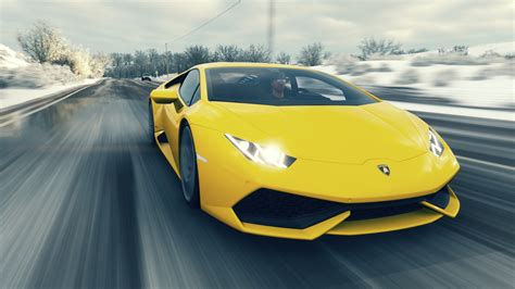 4K Lamborghini racing car yellow cars 2014 Lamborghini Huracán LP