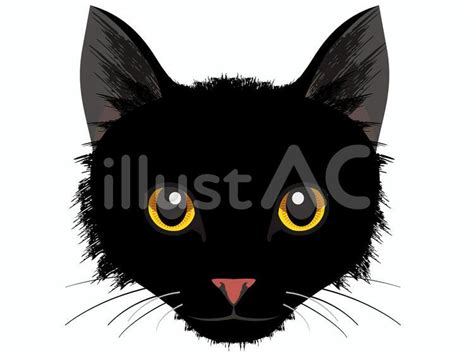 黒猫の顔イラスト No 2533481／無料イラスト フリー素材なら「イラストac」