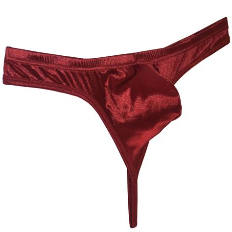 Men S Contour Pouch Thong Shiny Bikini Jockstrap Underwear Soft Bulge Tangas Ebay