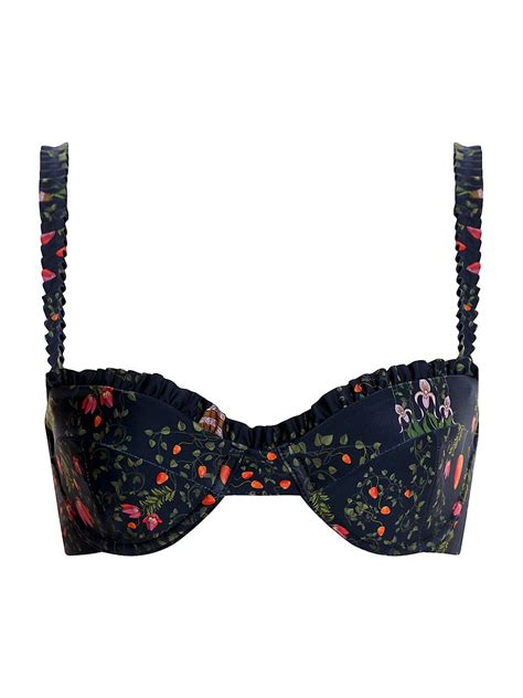 Agua Bendita Agraz Bouquet Underwire Bikini Top Blue Editorialist