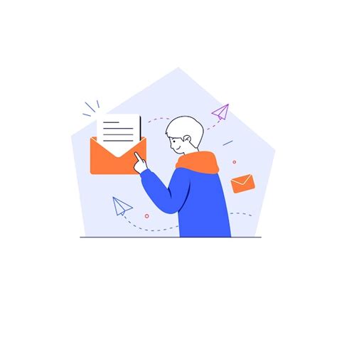 premium vector man send message  email illustration concept