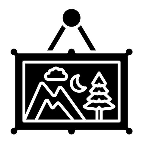 Premium Vector Painting Glyph Solid Black Illustration