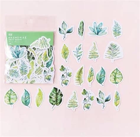 45pcs Green Leaf Stickers Planner Stickers Plants Sticker Etsy In