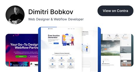 Dimitri Bobkov On Contra Web Designer Webflow Developer