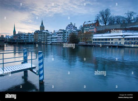 Zurich Switzerland Canton Zurich Town City Old Town River Flow