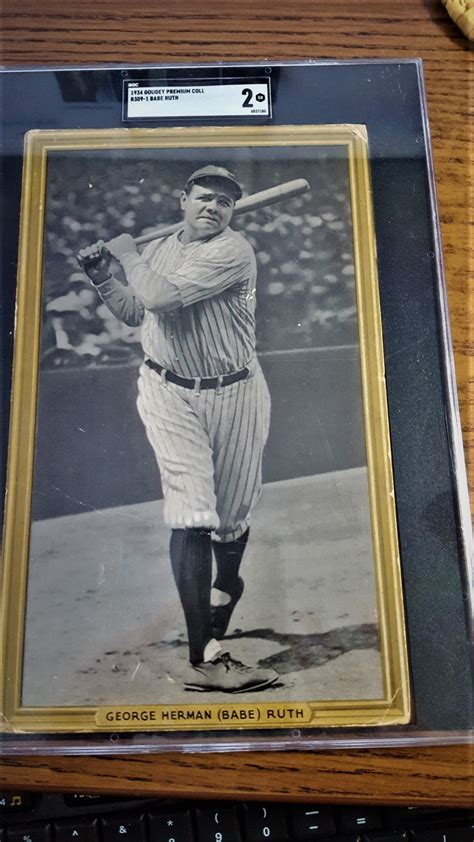 1934 Babe Ruth Goudey Premium SGC 2 Authentic Etsy