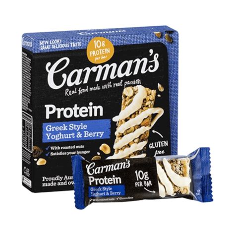 Carmans Greek Style Yogurt Berry Protein Bars Shopifull