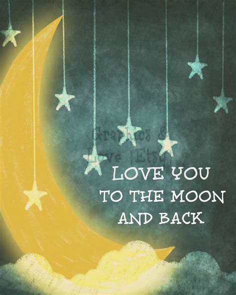 Love You To The Moon And Back Art Print Etsy Painting Crafts 8x10