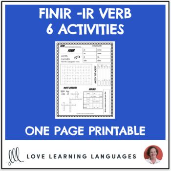 french verb finir worksheet  activities  page printable