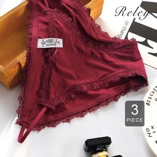3 PCS Sexy Lace Panty For Women Plus Size Thin Hollow Transparent Underwear For Hot Sex Shopee