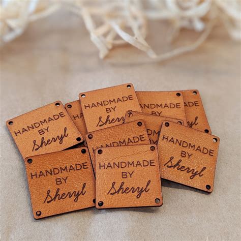 Personalised Leather Tags Handmade by Square Leather Tags Etsy 日本