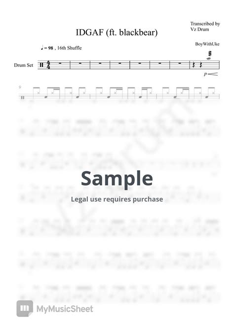 Boywithuke Idgaf Sheets By Vz Drum