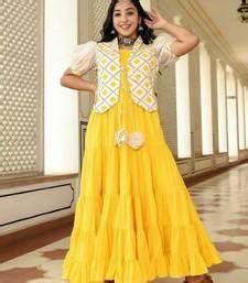yellow plain kurti  jacket  women label hemant khandelwal