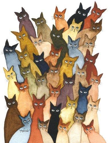 Artwork - Whimsical Cats | Cats illustration, Cute cats, Whimsical cats