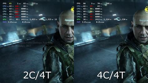 2 ядра/4 потока VS 4 ядра/4 потока при одинаковой частоте - YouTube
