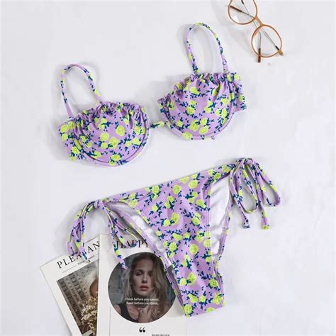 Miyouj Sexy Bikini Set Small Ruffle Swimsuit Leopard Swimwear Women Designer Bathing Suit