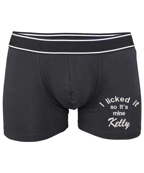 Personalised Valentines Boxer Shorts For Him T Ideas I Licked It Any Message Naughty Present