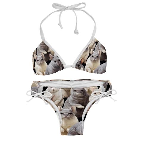 Cat Detachable Sponge Adjustable Strap Bikini Set Two Pack Swimwear