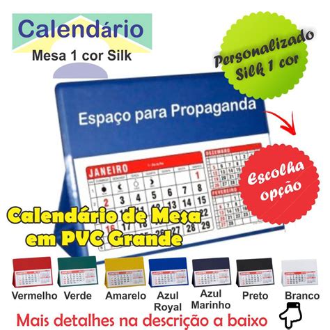 100 Calendário De Mesa Pvc Grande Cartões Brazil SERVIÇOS GRÁFICOS E