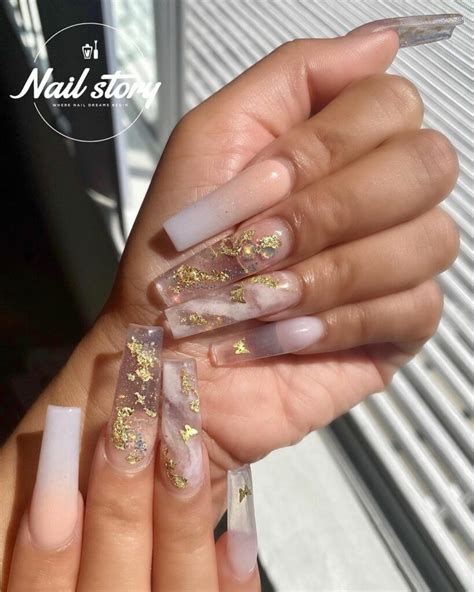 33 Best Nude Nails With Gold Flakes Designs 2025 Nail Designs Daily