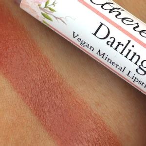 Vegan Lipstick Darling Medium Rose Brown Nude Mineral Makeup Etsy