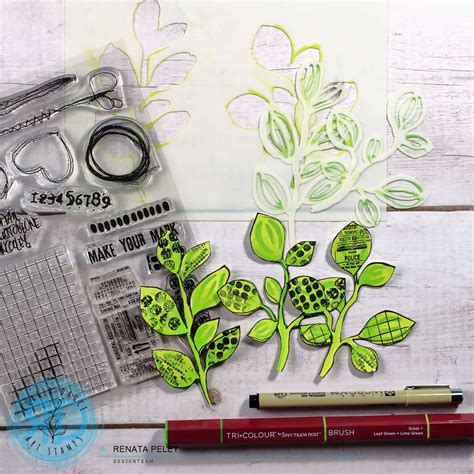 Art Journal Page with Textured Mushrooms and Distress Oxide Sprays