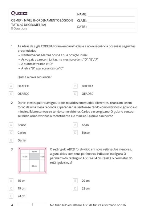 Retângulos Imprimível Jardim Da Infância Planilhas Quizizz