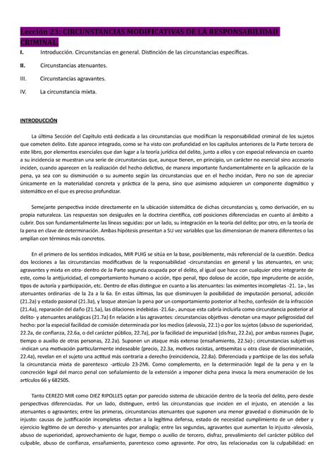 Lecci N Circunstancias Modificativas De La Responsabilidad Criminal