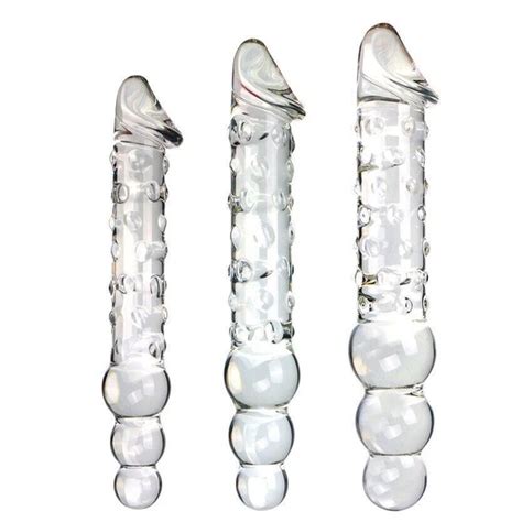 Giant Glass Realistic Dildo Anal Sex Plug Anal Beads Butt Plug Vagina Adult Toy Eur